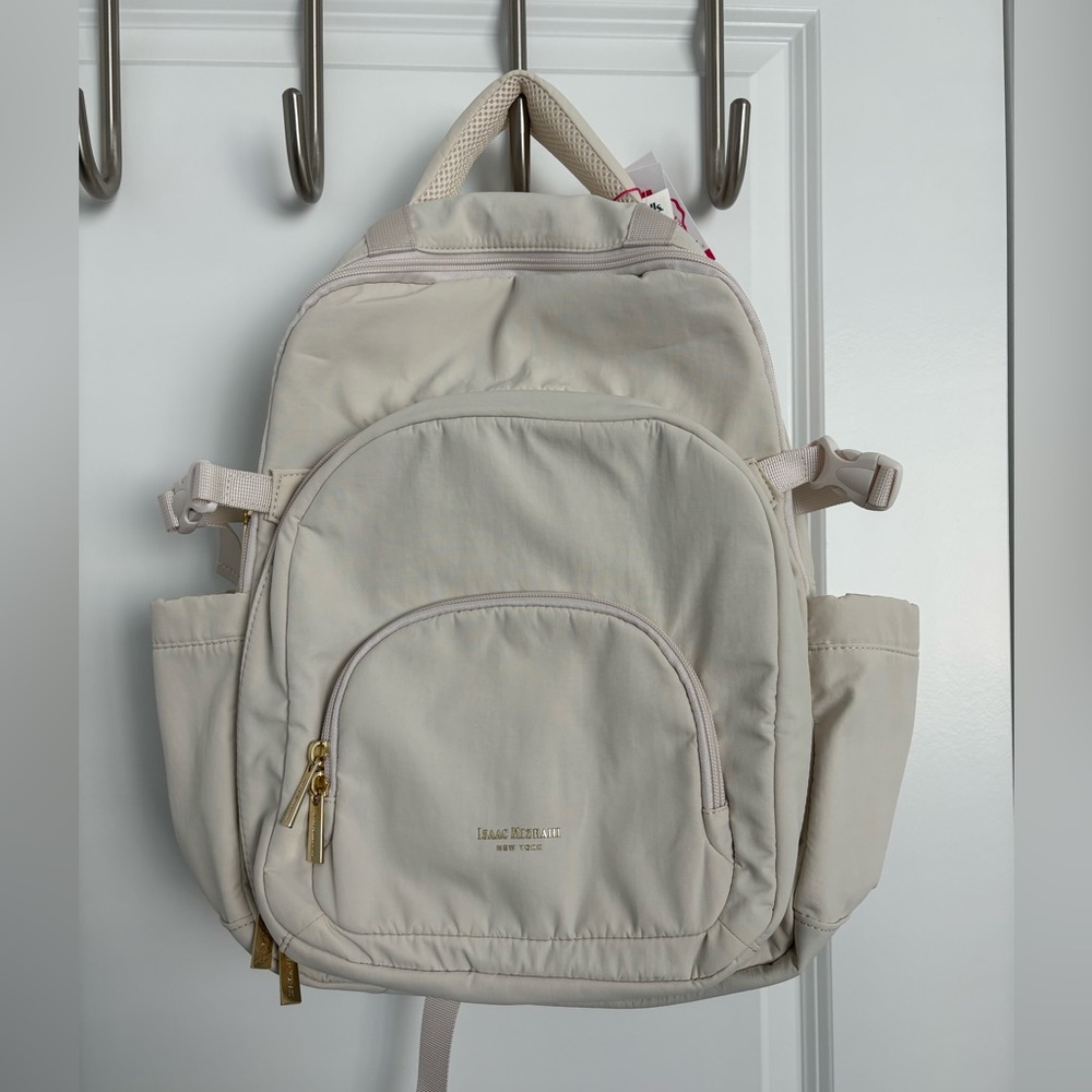 NWT Isaac Mizrahi Backpack with Insulated pocket - Cream - as seen on TikTok